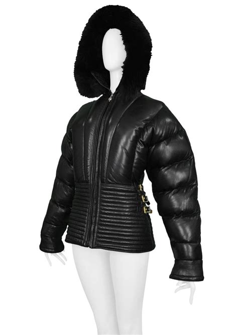 versace jeans leather and fur jacket|gianni Versace vice style jacket.